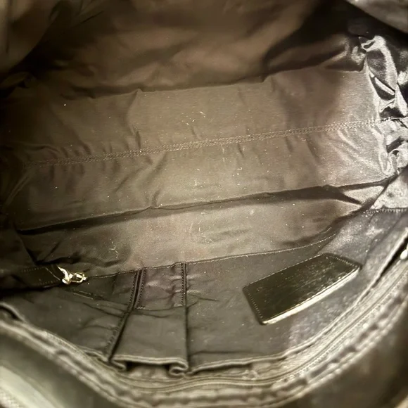 Brighton Black Embossed Tote Bag with Leather Handles - Picture 5 of 6